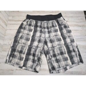 Lululemon Mens Repetition Shorts 10" Father‎ Plaid White/Black Size XL